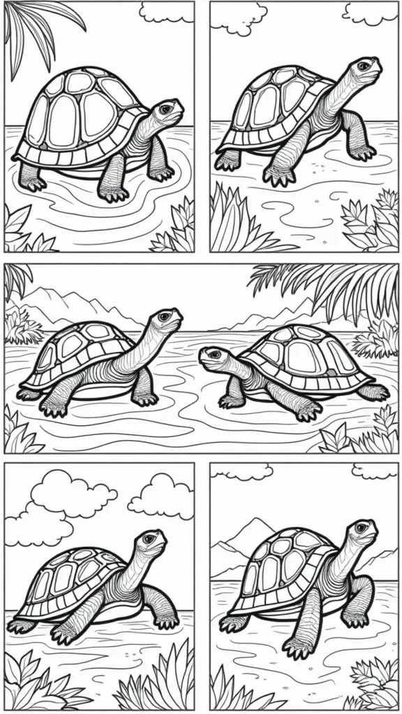 páginas para colorear de tortuga